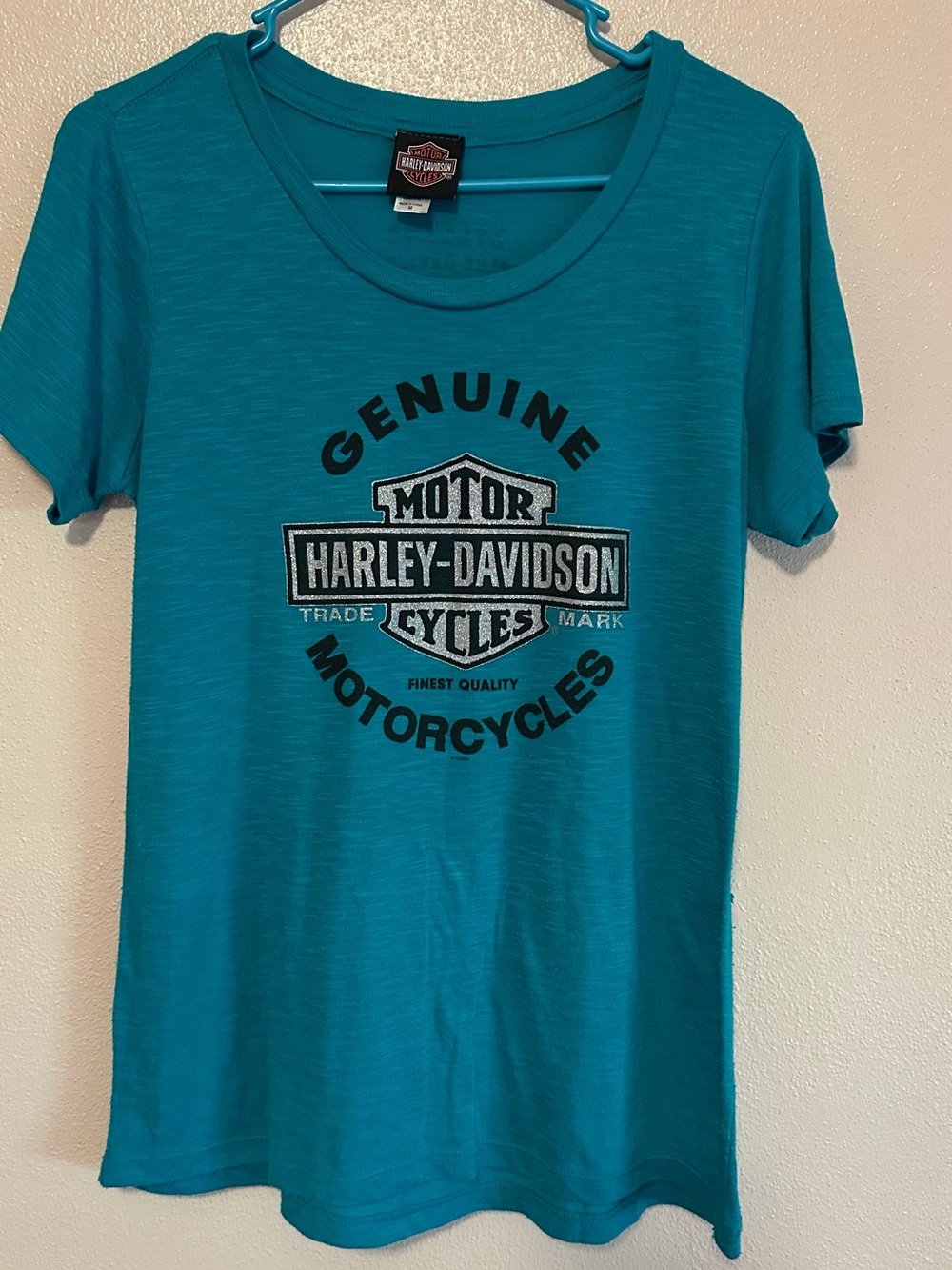 Harley-Davidson Teal Short Sleeve Logo Tee for Women